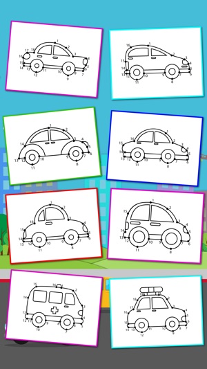 Cars Connect the Dots and Coloring Book free(圖2)-速報App