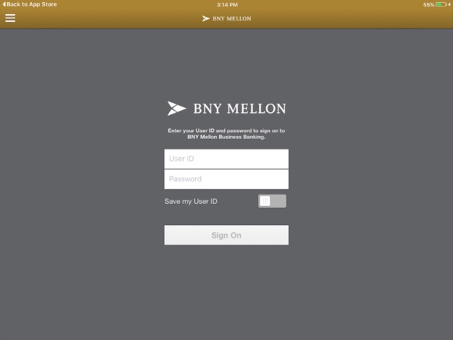 BNYMellon Busines Banking iPad