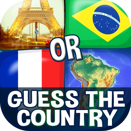 4 Pics Guess the Country Quiz Free Education Game icon