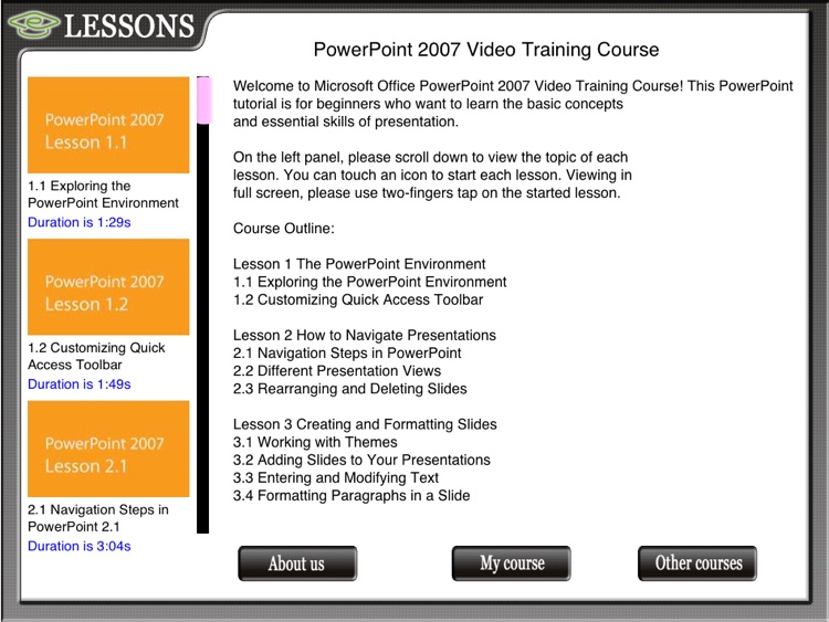 Video Training for Powerpoint 2007