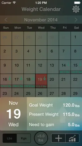 Game screenshot Weight Tracking Calendar hack