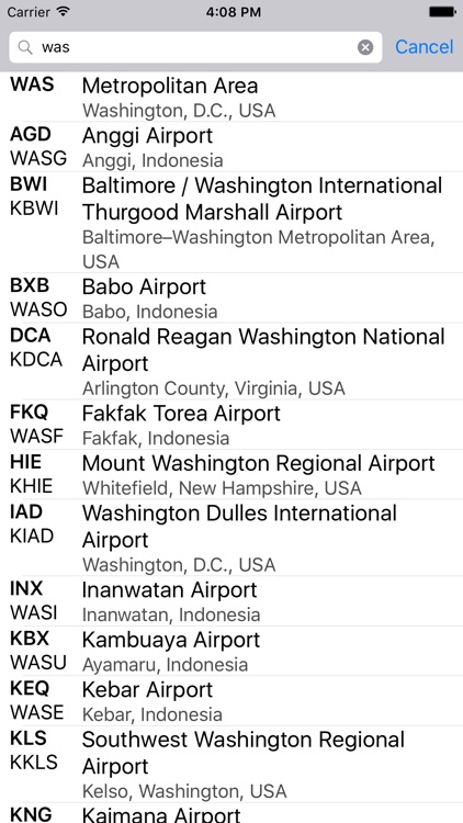 Airport Codes
