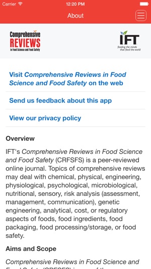 Comprehensive Reviews in Food Science and Food Safety(圖3)-速報App