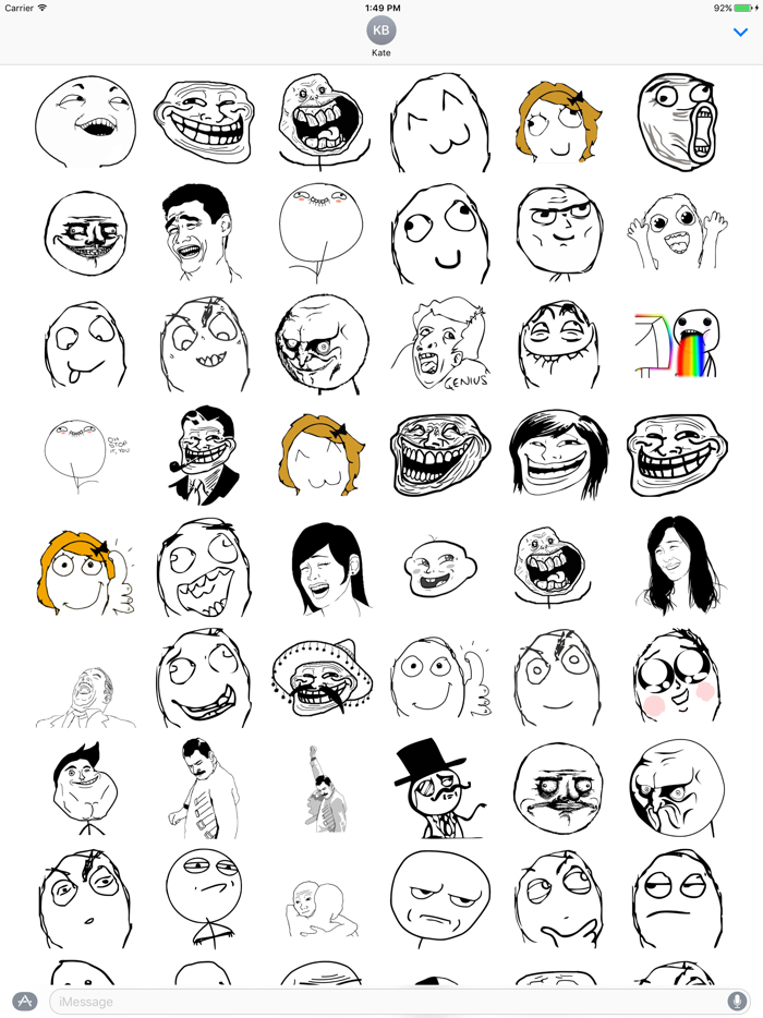 Memes - Rage Comic Stickers for iMessage