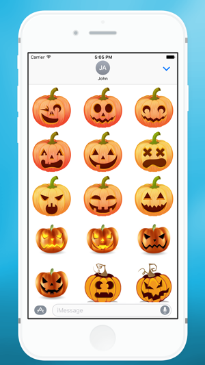 Halloween Pumpkin Smiley Sticker for iMessage(圖2)-速報App