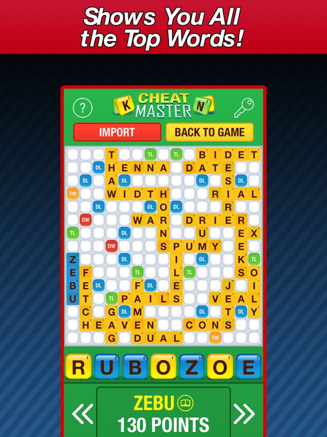 cheat master 5000 on the app store cheat sheet for words with friends