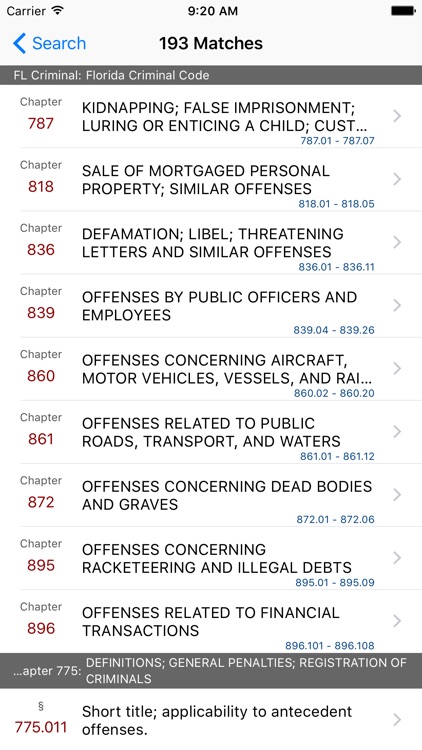 FL Criminal Code (LawStack's Florida Law/Statutes) screenshot-4