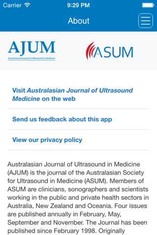 Australasian Journal of Ultrasound Medicine screenshot 3