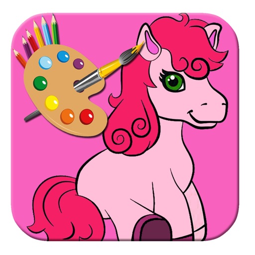 Drawing Little Baby Pony Coloring Page Game Kids Icon