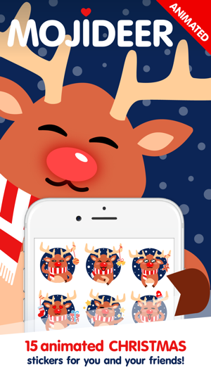 Moji Reindeer Animated Christmas Sticker