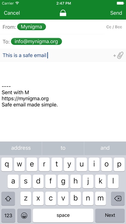 Mynigma - Safe email made simple