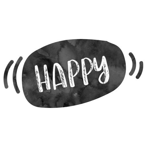 Happy Thoughts and Encouraging Words B&W iOS App