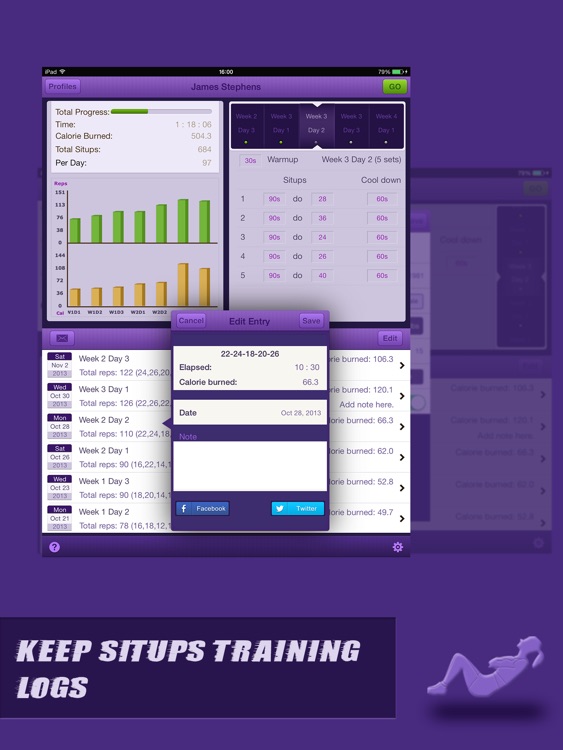 Situps Coach Pro for iPad - Do 200 Sit Ups screenshot-3
