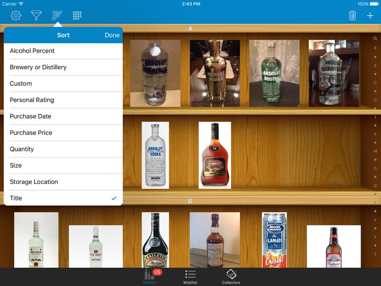 Alcohol, Beer, and Liquor Collectors for iPad