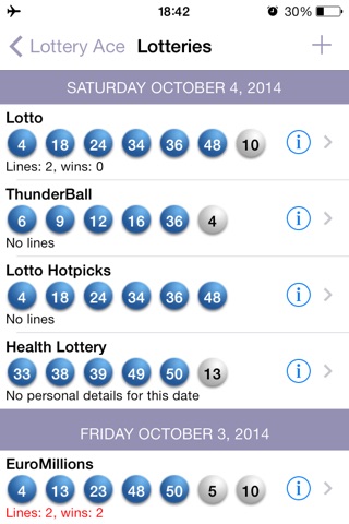 Lottery Ace - Results Checking and Syndicate Management for UK, Irish, Euromillions, US and Canadian lotteries screenshot 3