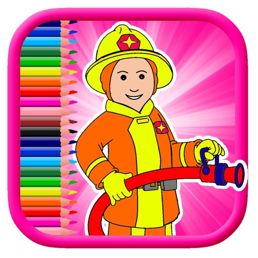 Super Kids Hero Fireman Coloring Book Game Free icon