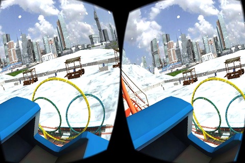 VR - Winter Tourist Roller Coaster Simulator Free screenshot 2