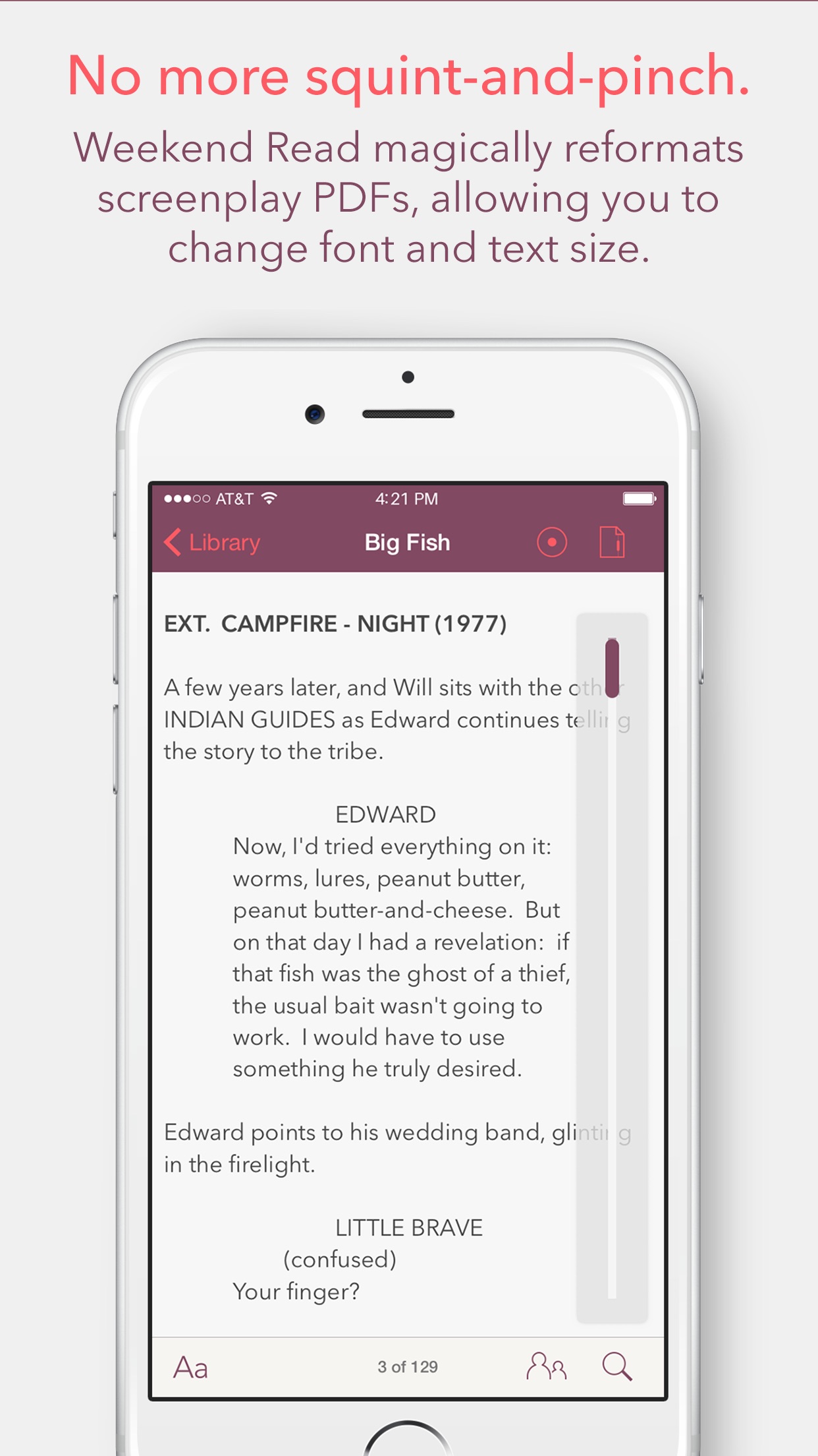 Screenshot do app Weekend Read