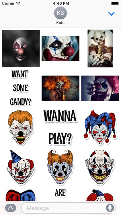 Creepy Clown Stickers