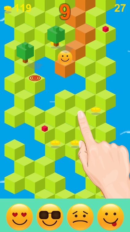 Cube Skip Emoji Fall Down : Emotion Rolling Ball Endless Games