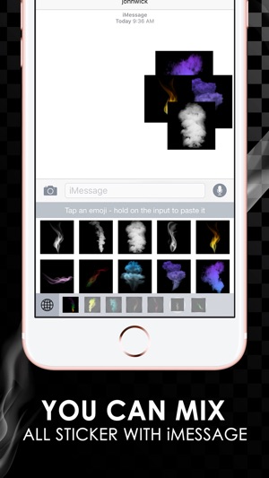 Smoke Art Emoji Stickers Keyboard Themes ChatStick(圖3)-速報App