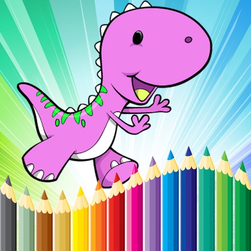 Dinosaurs Coloring - Animals Painting page drawing book games for kids Icon
