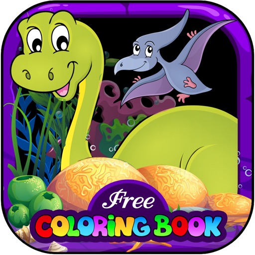 Free Color Book (dinosaur), Coloring Pages & Fun Educational Learning Games For Kids! Icon