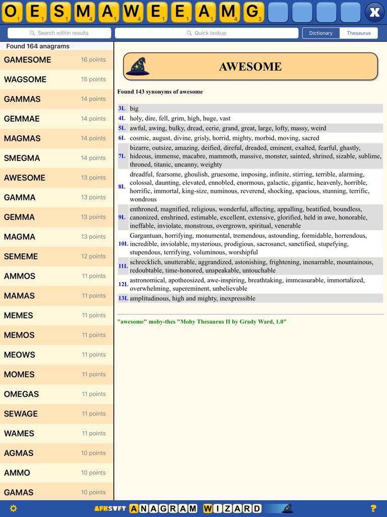【图】Anagram Wizard for Wordfeud & Words with Friends(截图1)