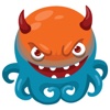 Octo the angry Octopus iMessage stickers