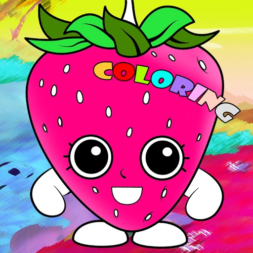 Food and Fruit Family Coloring Book Game for Kids Icon