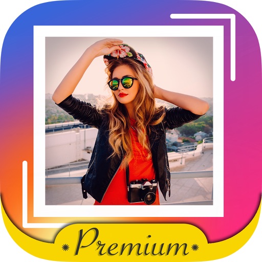 Insta no crop & white square photo frame - Premium