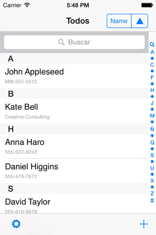 Contacts last entries & search screenshot 2