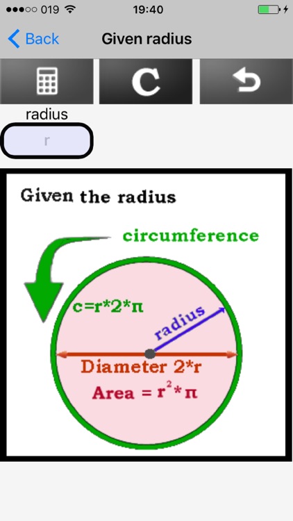 Circle Formulas Calculator