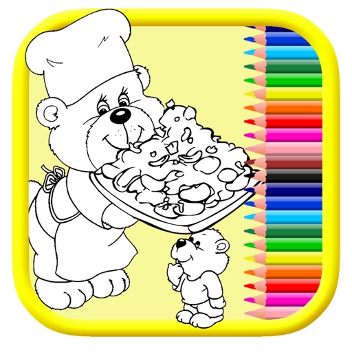 Fast Food Cooking Baby Bear Coloring Book Fun Game iOS App