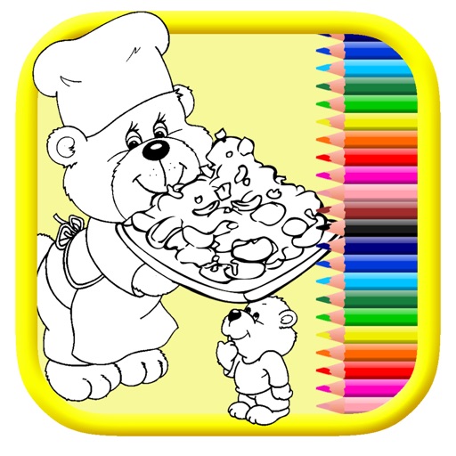 Fast Food Cooking Baby Bear Coloring Book Fun Game Icon