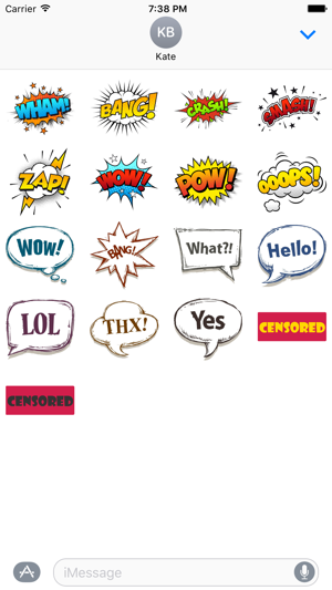 Comic and Caption Word Stickers for iMes