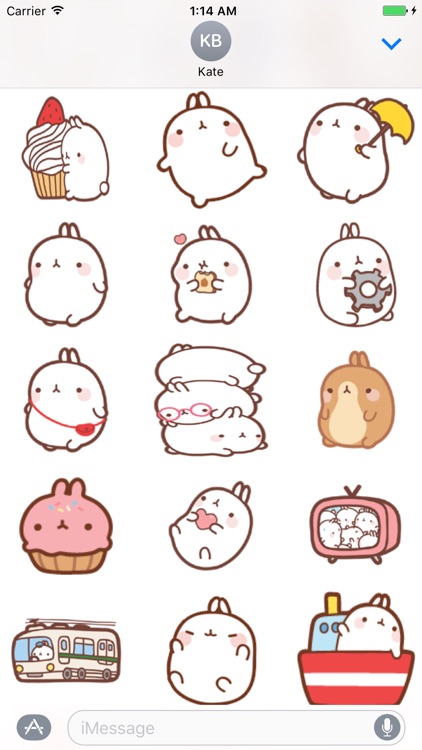 Stickers Molang Cartoon Rabbit Emoticons emoji by Thanh Duong