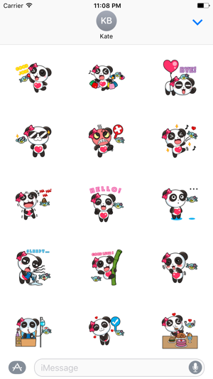 Girly Panda Sticker