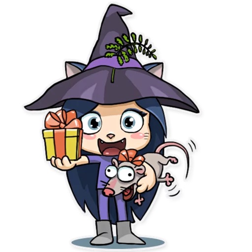 Kitty The Witch Sticker