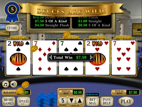 RDI Deuces Wild Poker screenshot 2