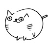 Cute Hand Drawn Cat Sticker #2