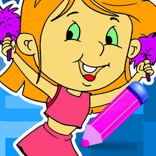 Cheerleader Coloring Page Fashion Game limited Icon