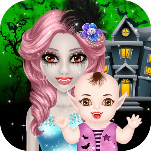 Halloween Mommy & Newborn Baby - Kids Game Icon