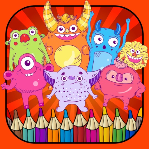 Coloringbook monster free crayon games for toddler Icon