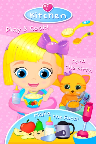 Lily & Kitty Baby Doll House - Little Girl & Cute Kitten Care - No Ads screenshot 3