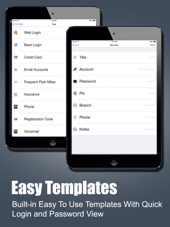 Password Manager Fingerprint Password Secure Vault - App 