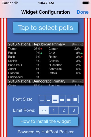 Election 2016: Poll Tracker Today Widget + Flappy Candidate Game screenshot 3