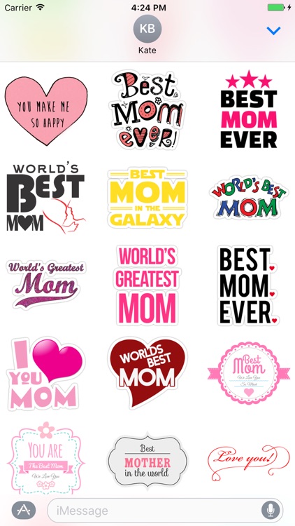 I love my Mom - stickers for iMessage