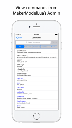 Makermodelluas Admin Commands On The App Store - iphone screenshots