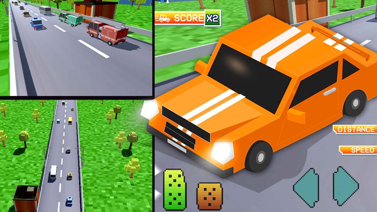 Blocky Traffic Racer On Highway-Parking & Driving